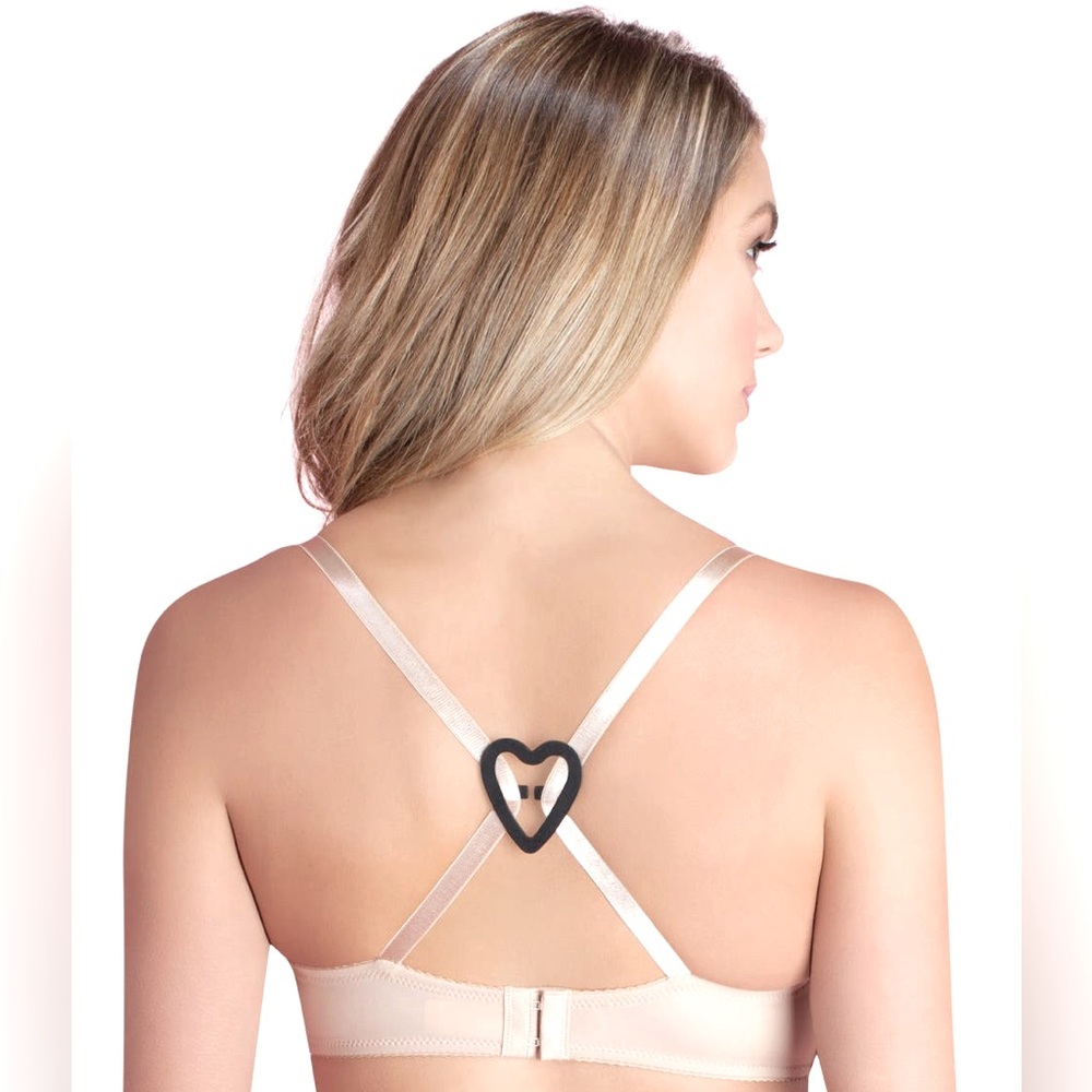 Heart-Shaped Black and Tan Bra Strap Converter
